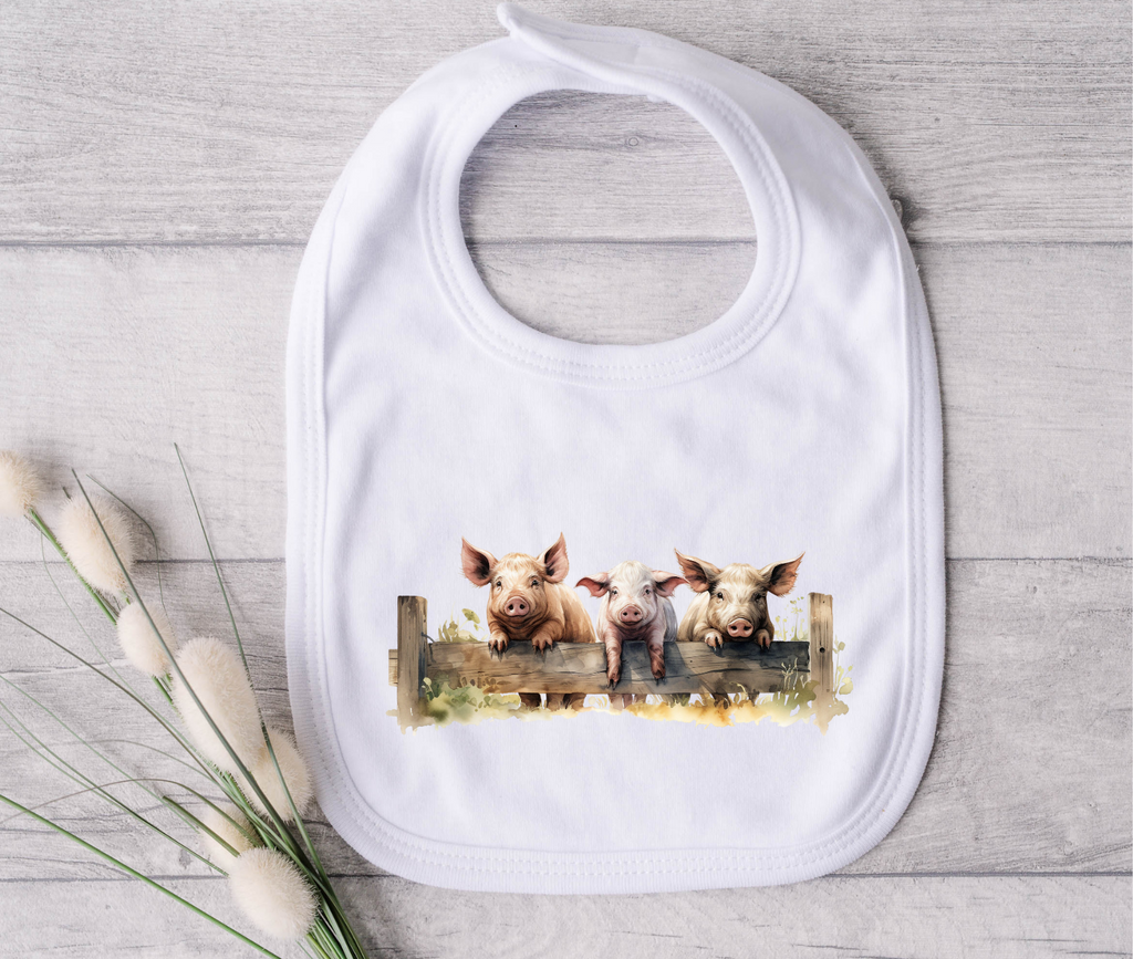 Pigs On A Fence Bib