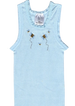 Hand Embroidered Blue Bee Singlet - Little Branches Boutique