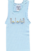 Hand Embroidered Baby Blue Duck Singlet - Little Branches Boutique