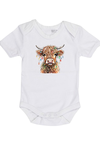 Christmas Lights Cow Onesie - Little Branches Boutique
