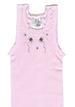Hand Embroidered Pink Bee Singlet - Little Branches Boutique