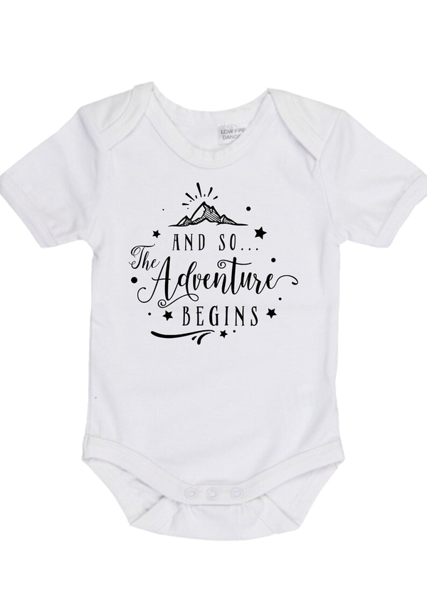 And The Adventure Begins Onesie - Little Branches Boutique