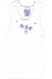 Hand Embroidered White Lavender Baby Singlet - Little Branches Boutique