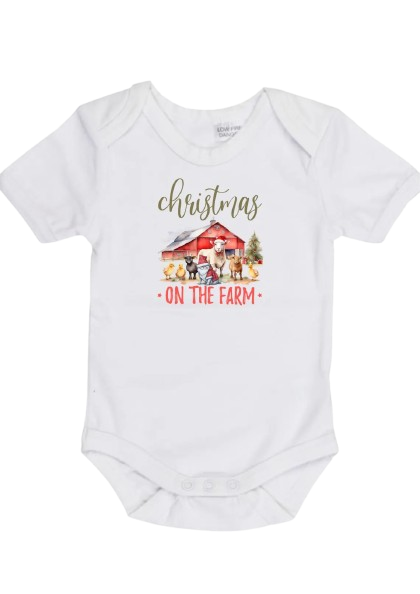Christmas On The Farm Onesie