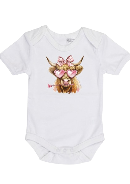 Highland Cow Valentine Onesie