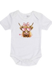 Highland Cow Valentine Onesie