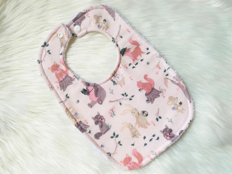 Pink Woodland Bib