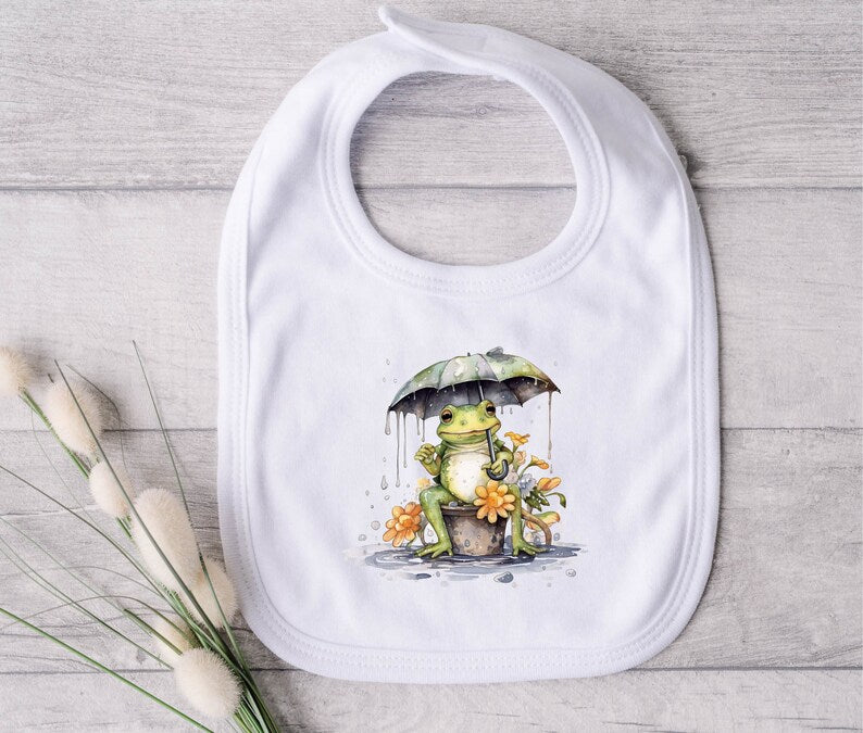 Raining Frogs Bib