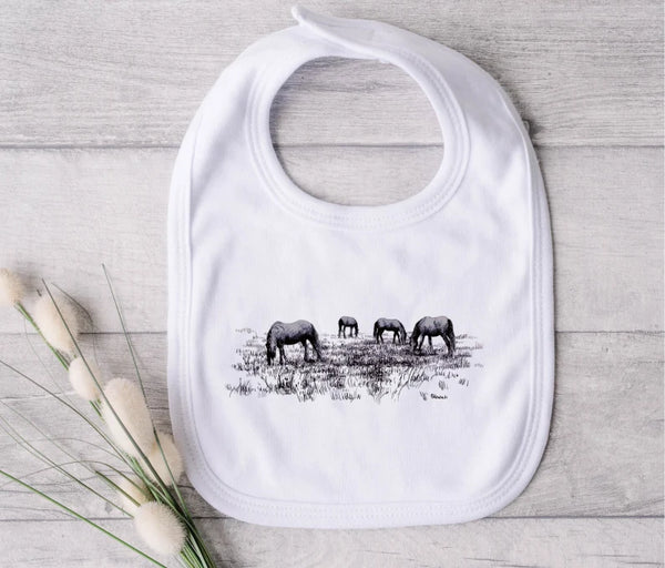 Grazing Horses Bib