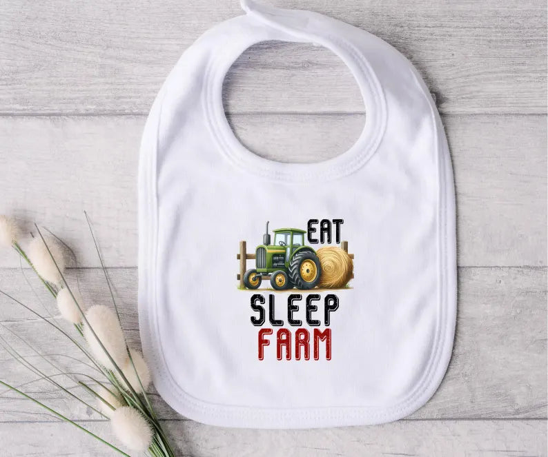 Eat Sleep Farm Bib
