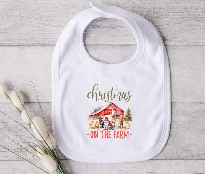 Christmas On The Farm Bib