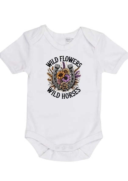 Wild Flowers, Wild Horses Onesie