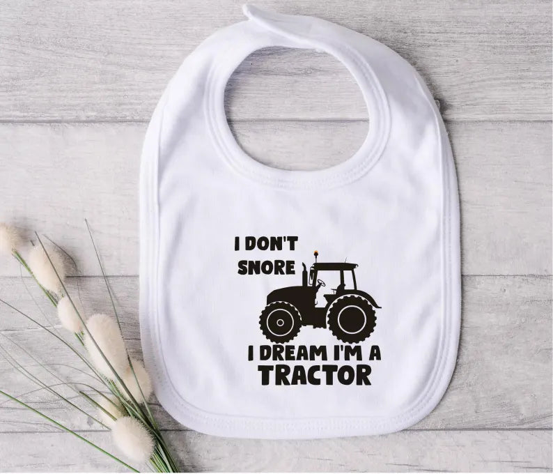 I Dont Snore, I Dream I'm A Tractor Bib