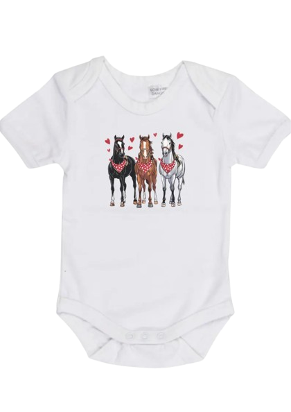Valentine Horses Onesie