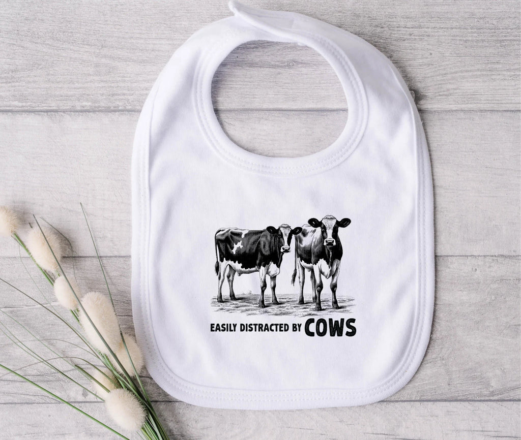 Easily Distracted By Cows Bib