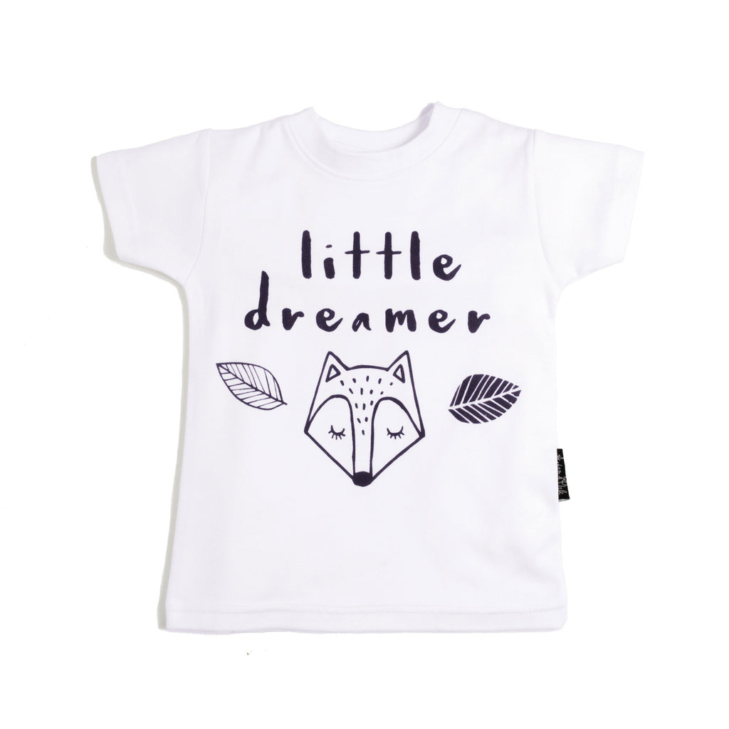 Little Dreamer Organic Cotton Tee White - Little Branches Boutique 