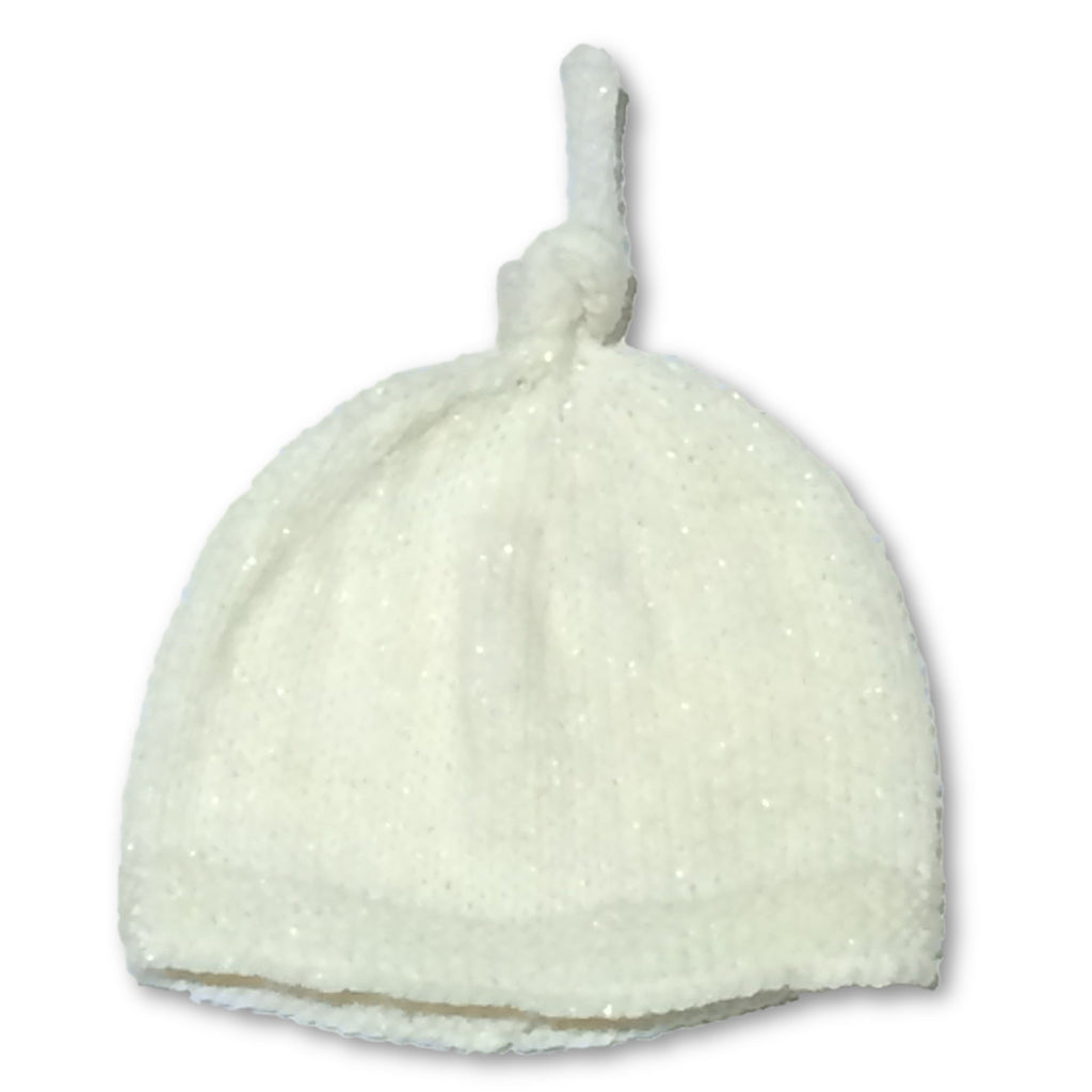 Hand Knitted Cream Top Knot Beanie - Little Branches Boutique 