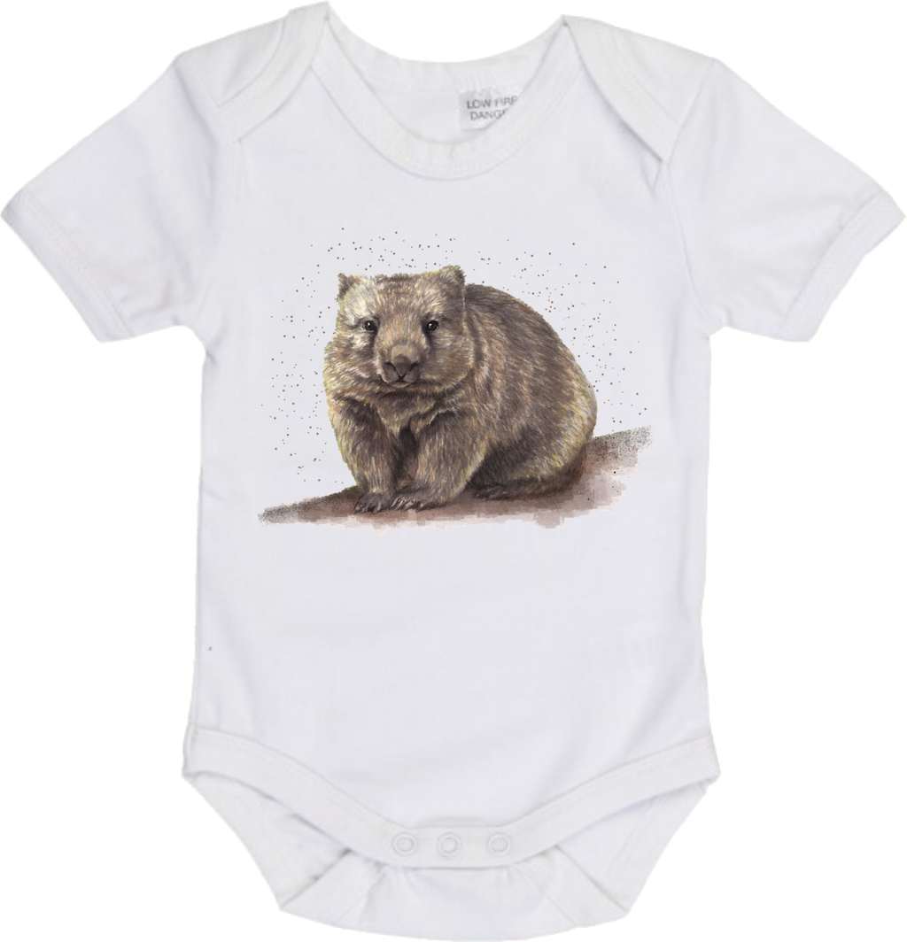 Walt The Wombat White Onesie - Little Branches Boutique 