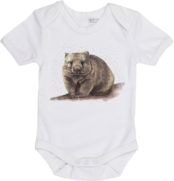 Walt The Wombat White Onesie - Little Branches Boutique 