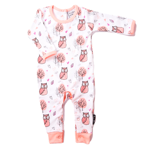 Woodland Owl Romper Coverall - Little Branches Boutique 