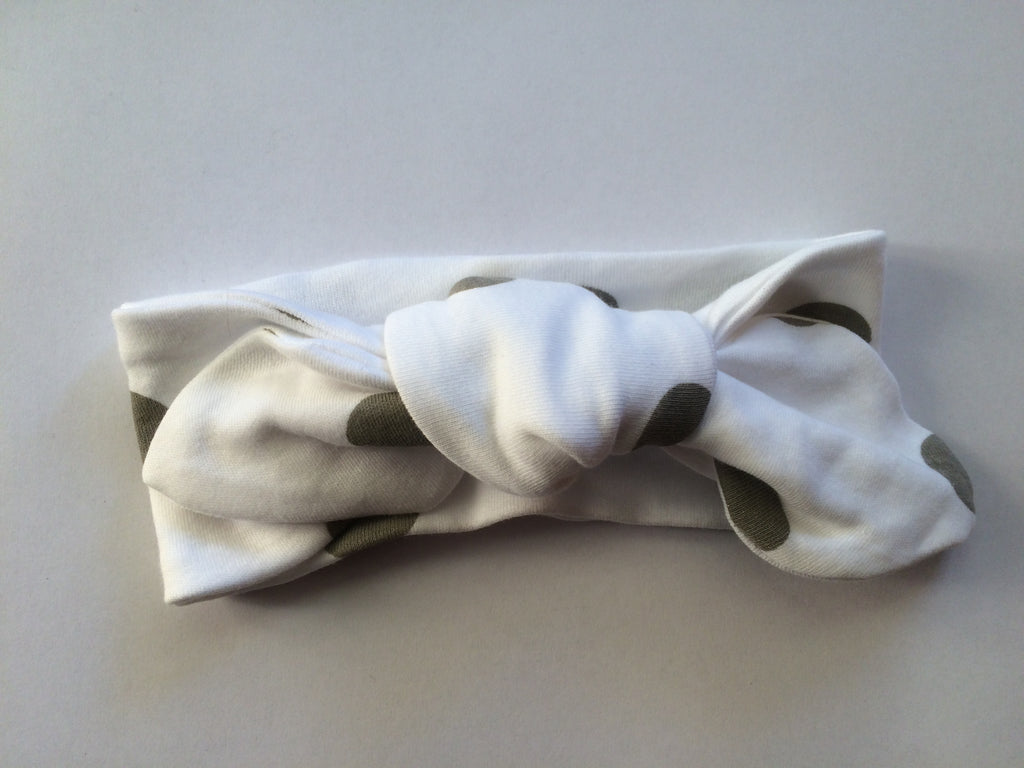 White Spot Top Knot Headband - Little Branches Boutique 