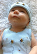 Hand Embroidered Blue Bee Singlet - Little Branches Boutique