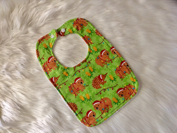 Christmas Wombat Baby Bib - Little Branches Boutique